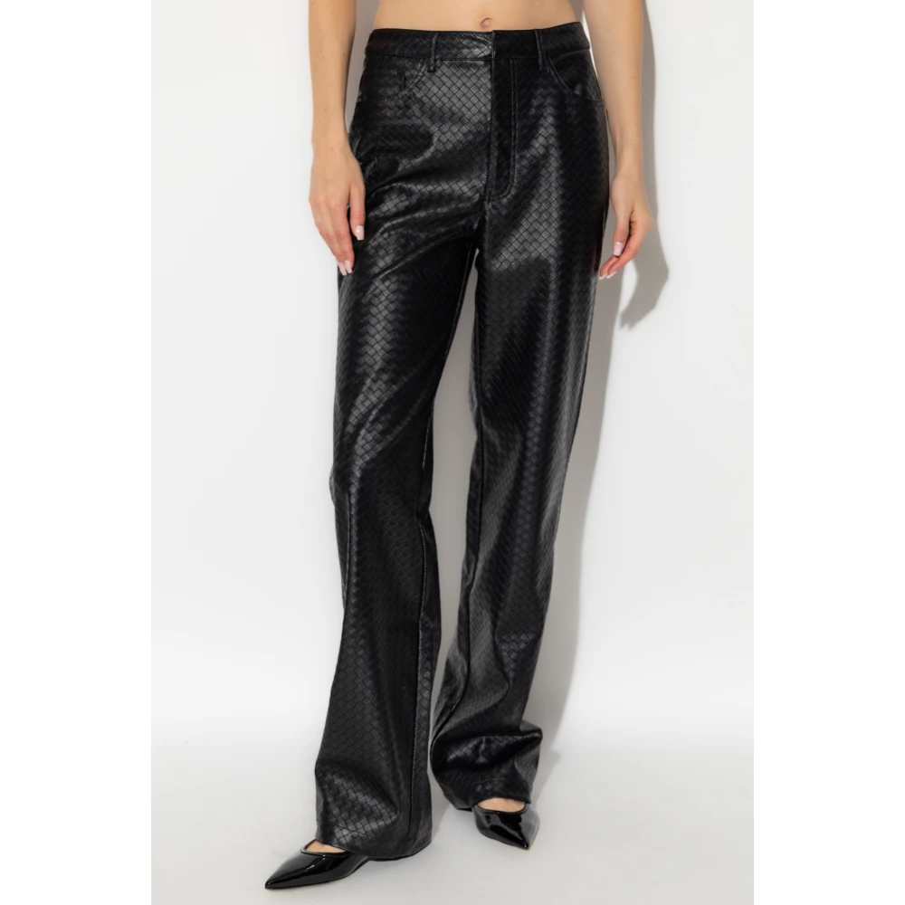 Rotate Birger Christensen Eco leren broek Black Dames