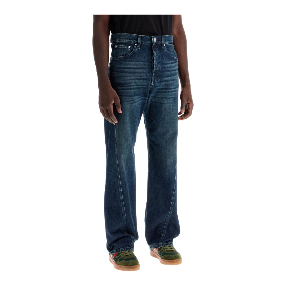 Lanvin Spijkerbroek met gedraaide naden Blue Heren
