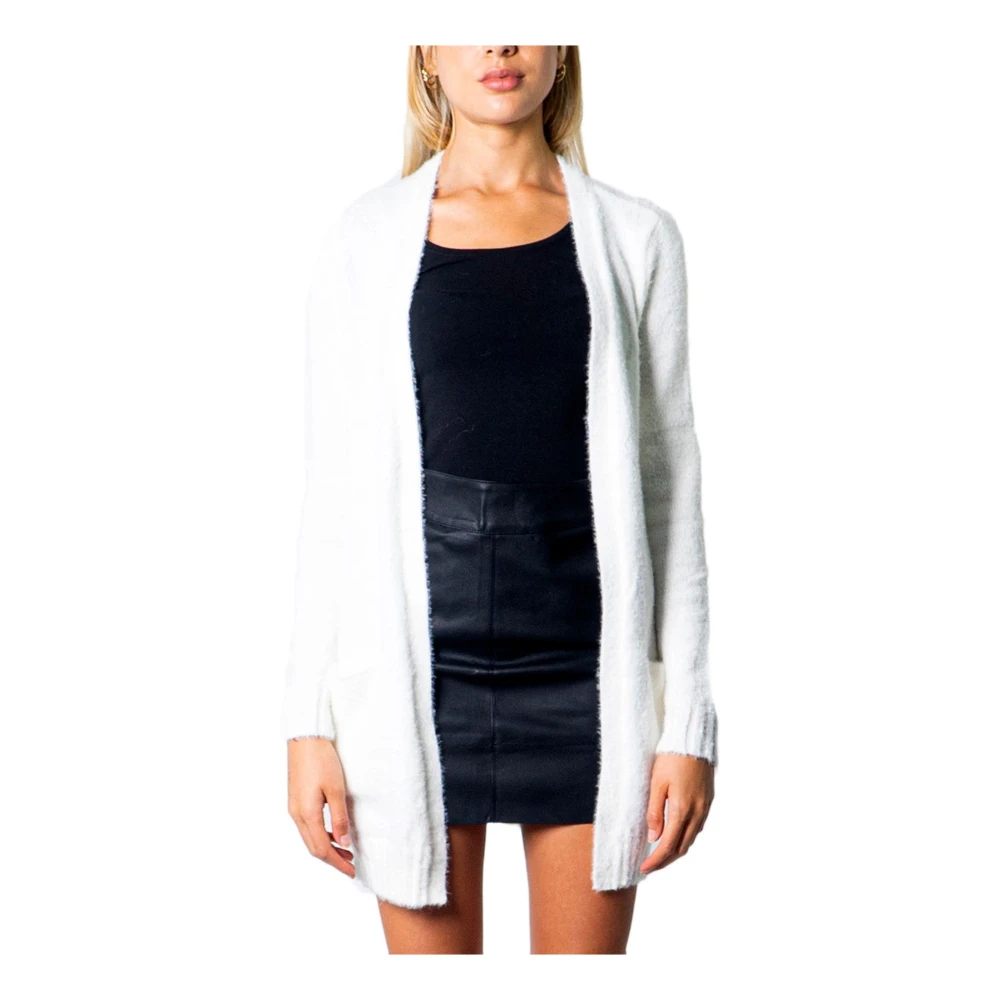 Hvit Dame Cardigan Elegant Stil