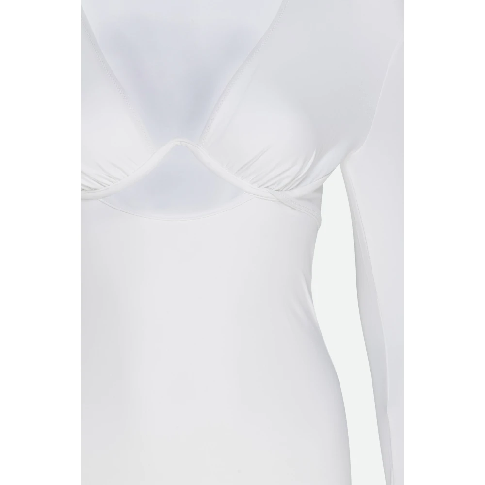Circus Hotel Witte V-hals Jurk met Cut Out White Dames