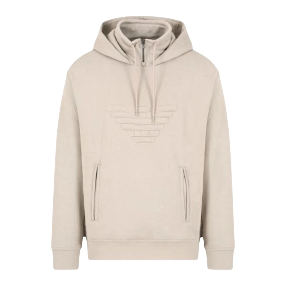 Emporio Armani Men's Beige Hoodies,, Sweatshirt 3D1mdw1jwpz0152 Medium