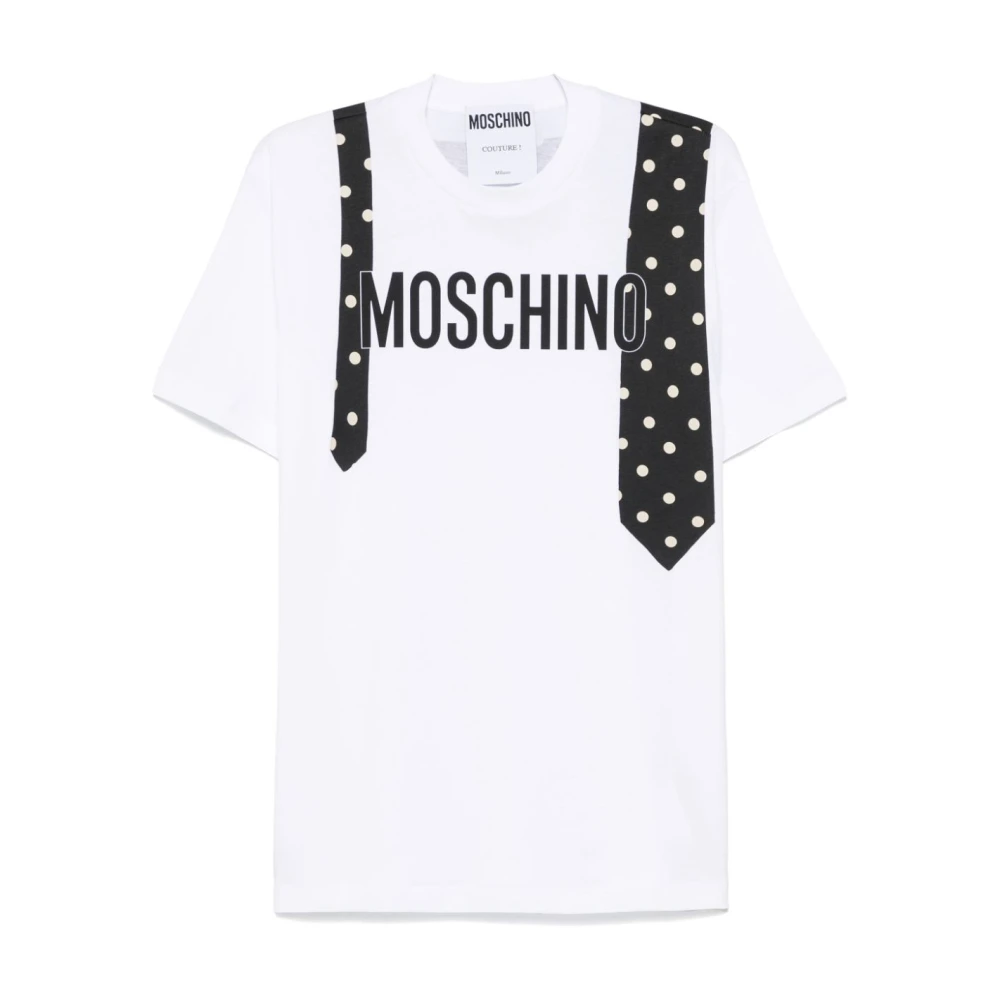 Moschino T-shirt met Grafische Print en Ronde Hals White Heren
