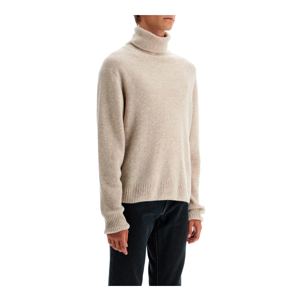 Tom Ford Luxe Cashmere Silk Turtleneck Sweater Beige Heren