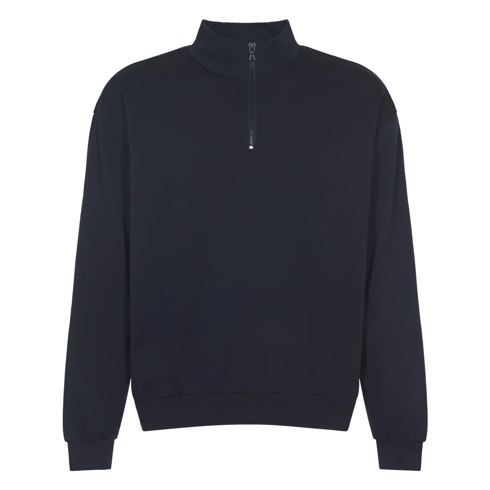 Auralee Hög Mätare Sweat Half Zip Tröja Blue, Herr