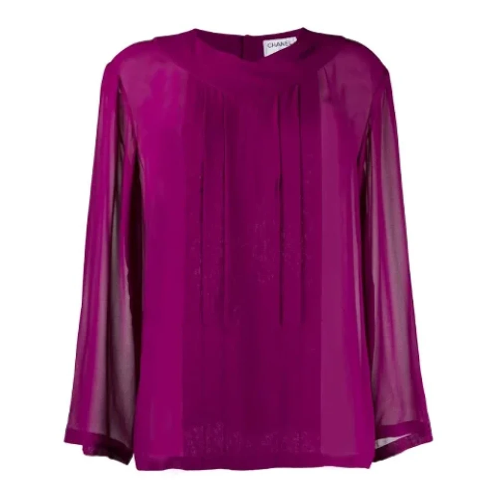 Chanel Vintage Pre-owned Silk tops Purple Dames