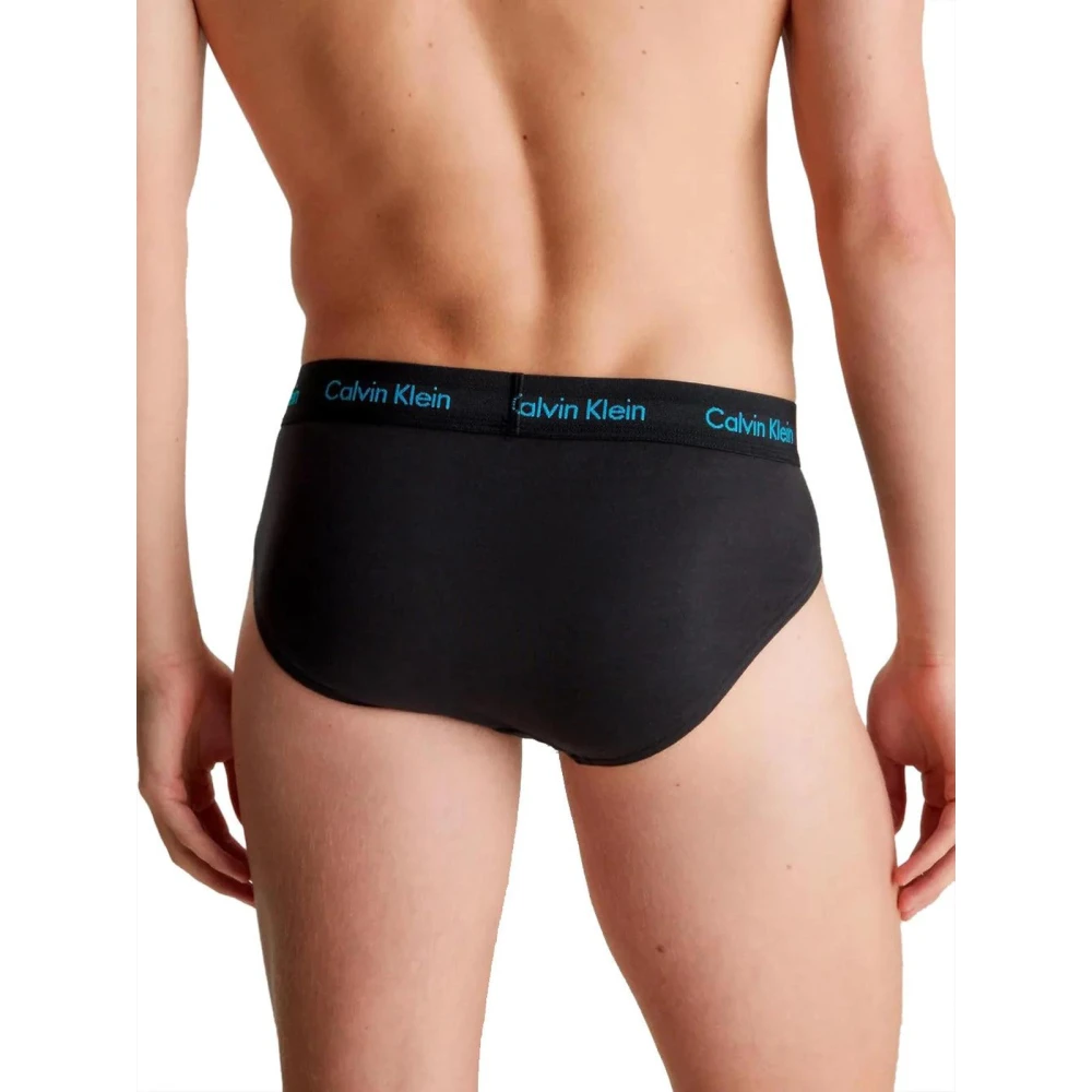 Calvin Klein Gedrukte Katoenen Stretch Briefs 3-Pack Black Heren