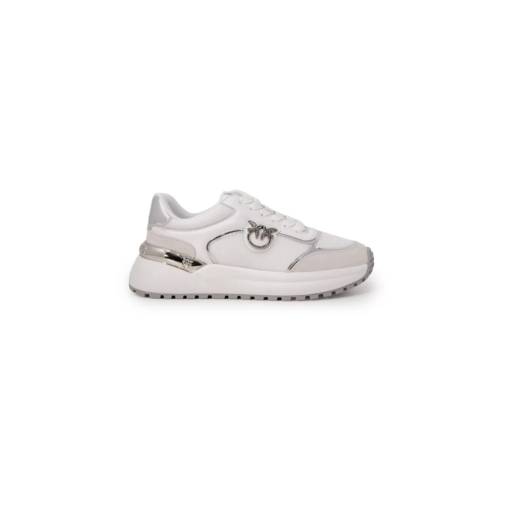 Pinko Women's White Sneakers, 7 Uk, Leather Trainers Spring/Summer Collection