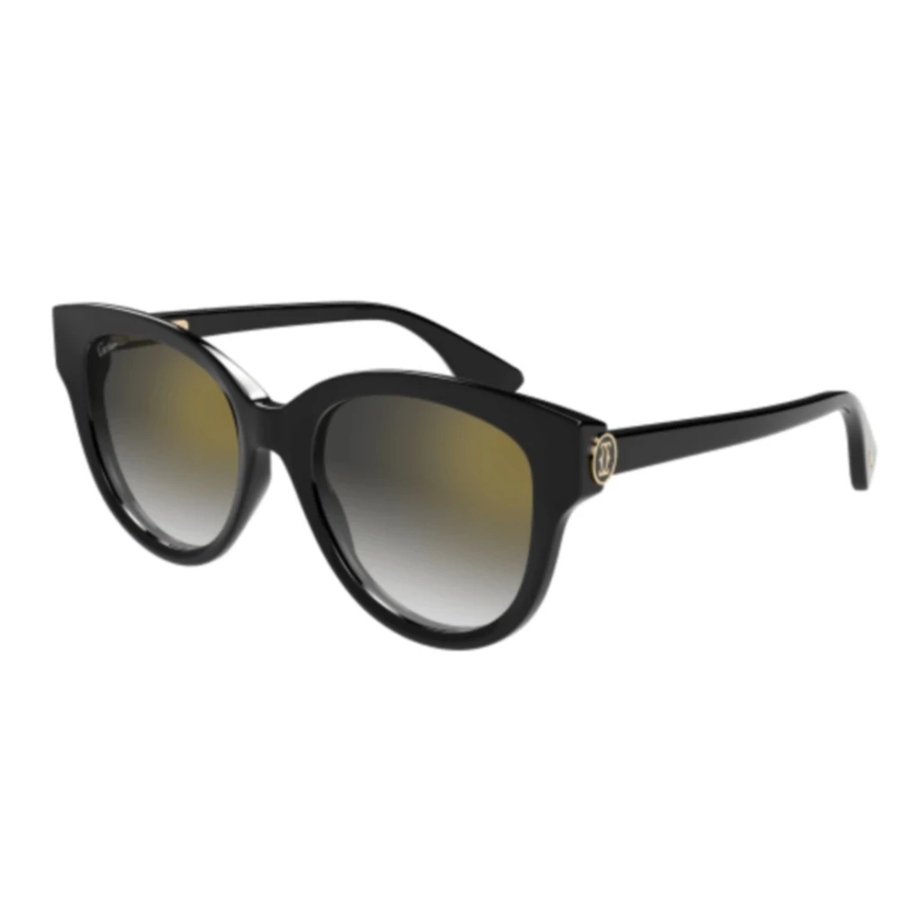 Cartier Unisex Zwart Stijlvolle Zonnebril Voor Een Chique Look