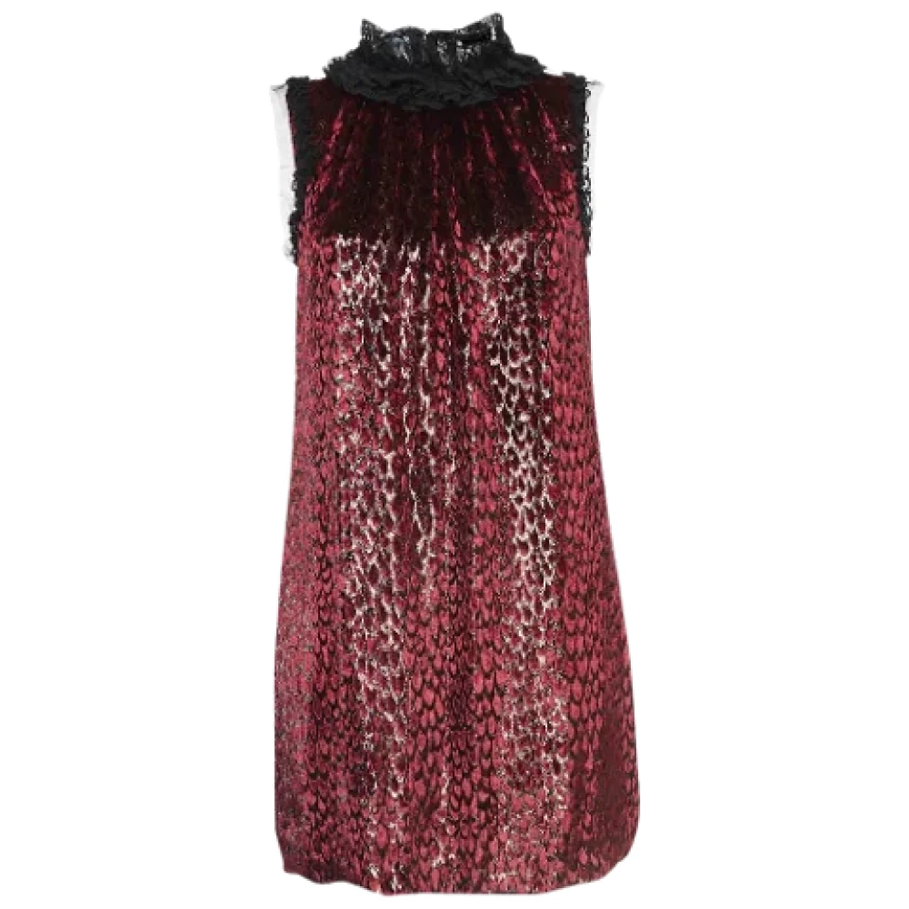 Dolce & Gabbana Pre-owned Velvet dresses Red Dames