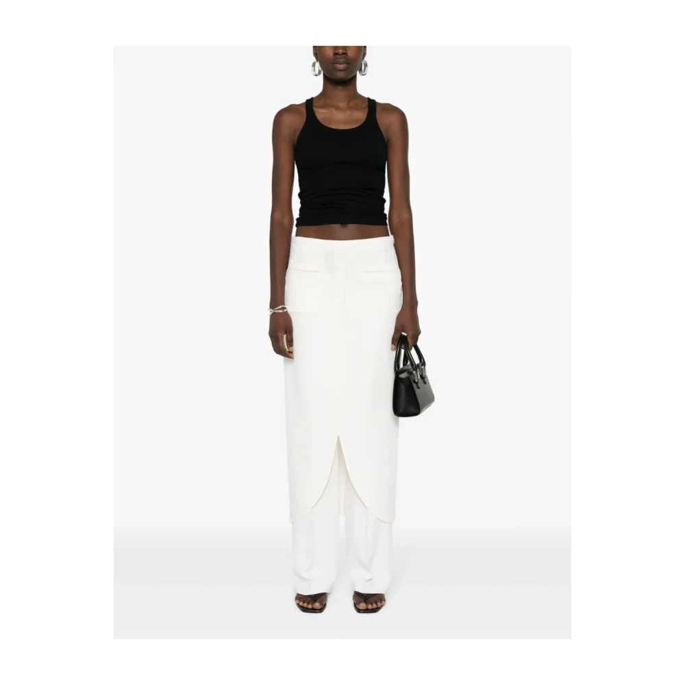 Agolde Zwarte Mouwloze Ribgebreide Top Black Dames