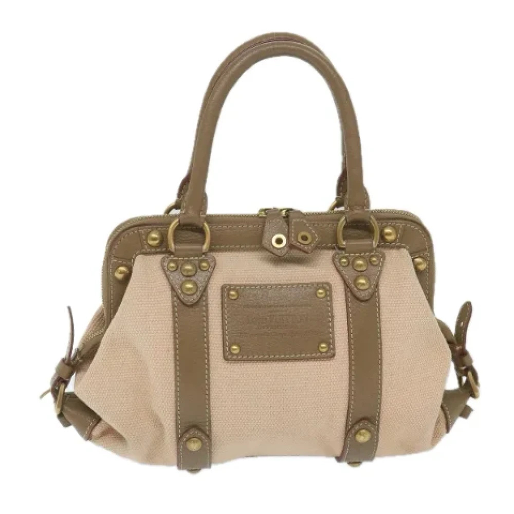 Louis Vuitton Vintage Pre-owned Canvas handbags Beige Dames