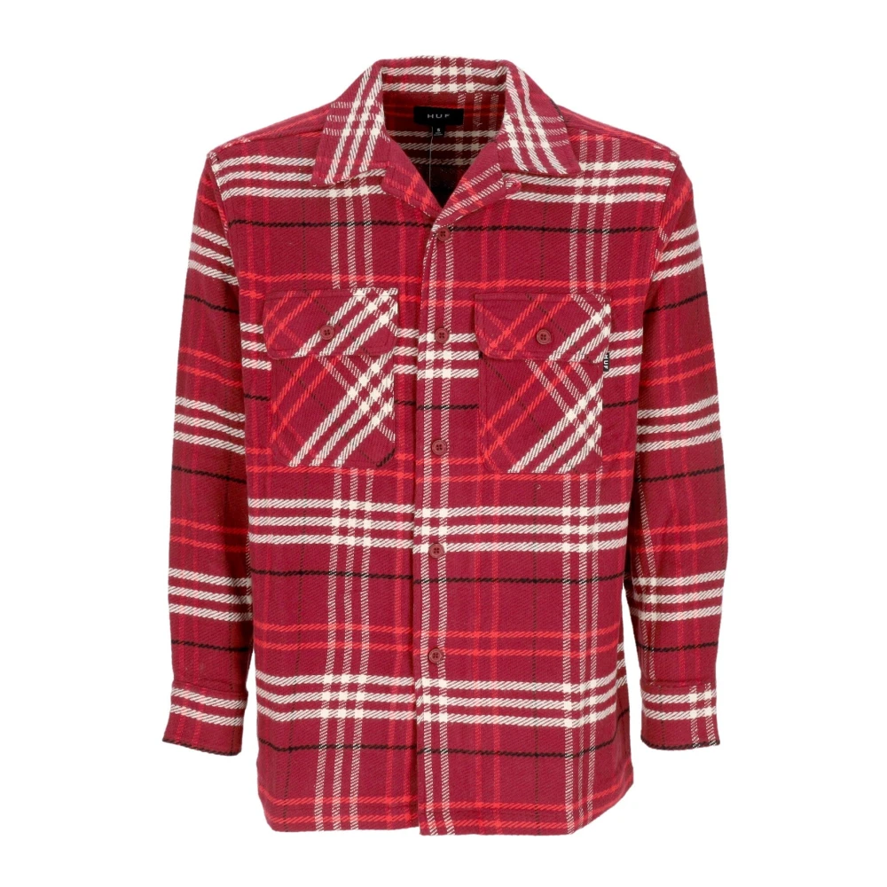 HUF Geruite Flanellen Overhemd met Lange Mouwen Red Heren
