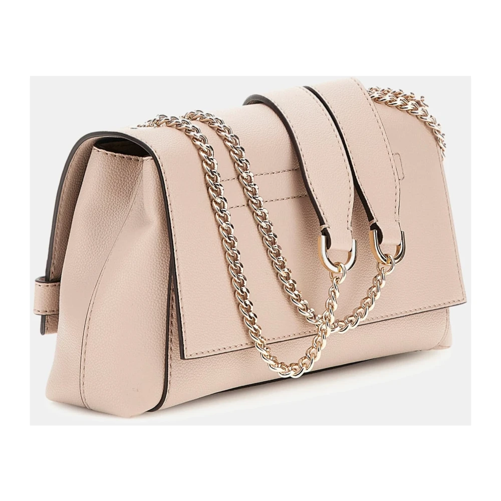 Guess Luxe Satchel Tas Amandel Brown Dames