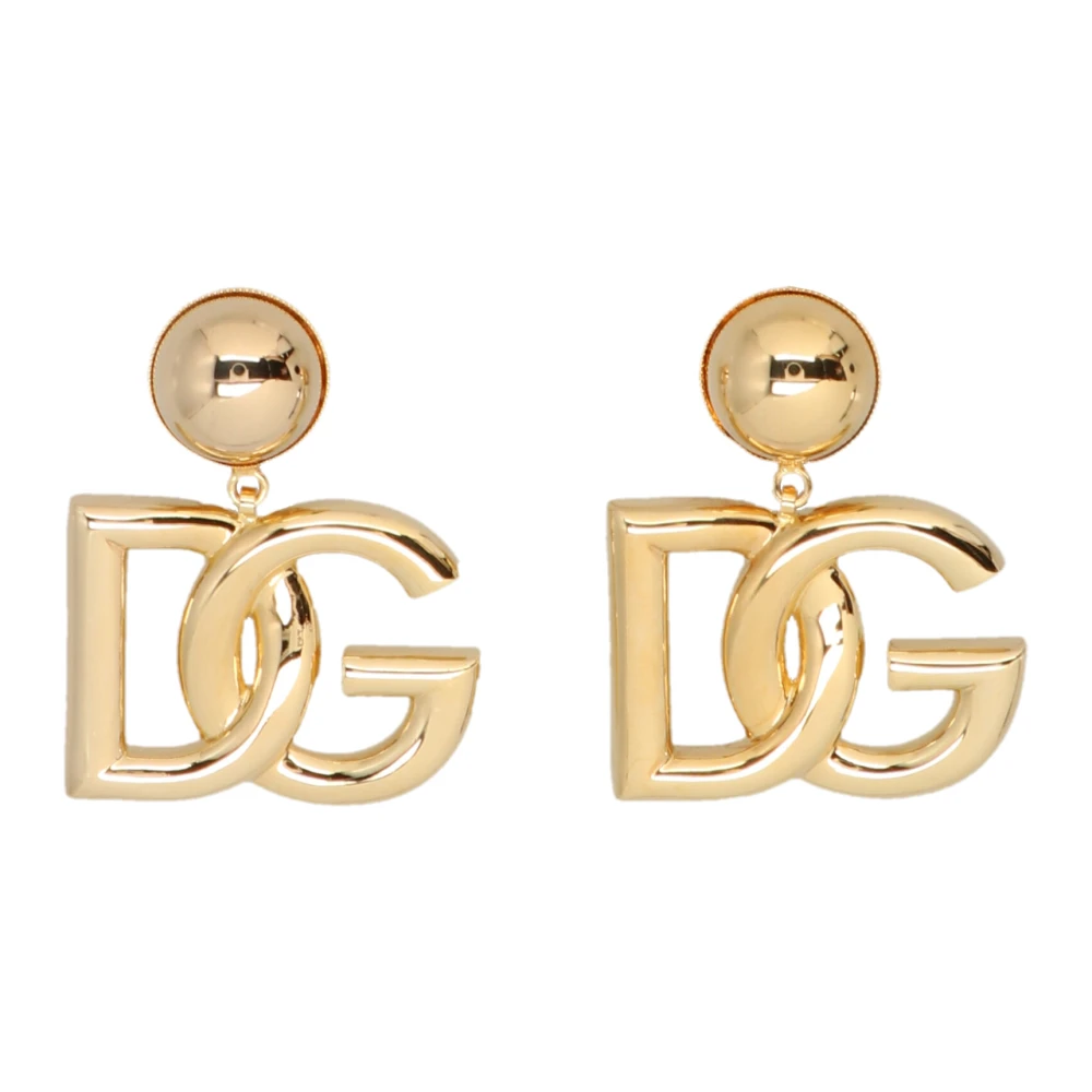 Dolce & Gabbana Women's Yellow Clip-On Earrings With Logo - Earrings - One Size- Accessories