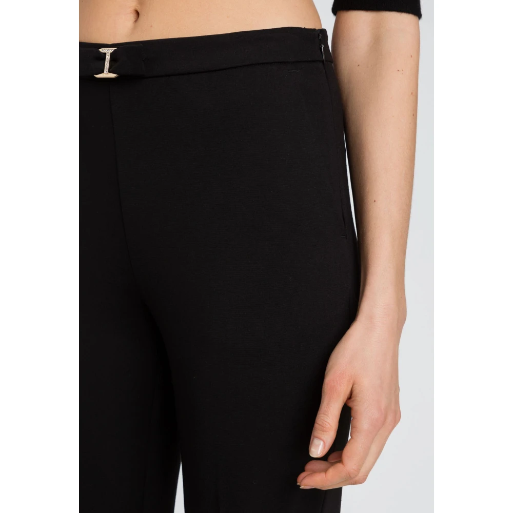 Twinset Zwarte viscose broek Black Dames