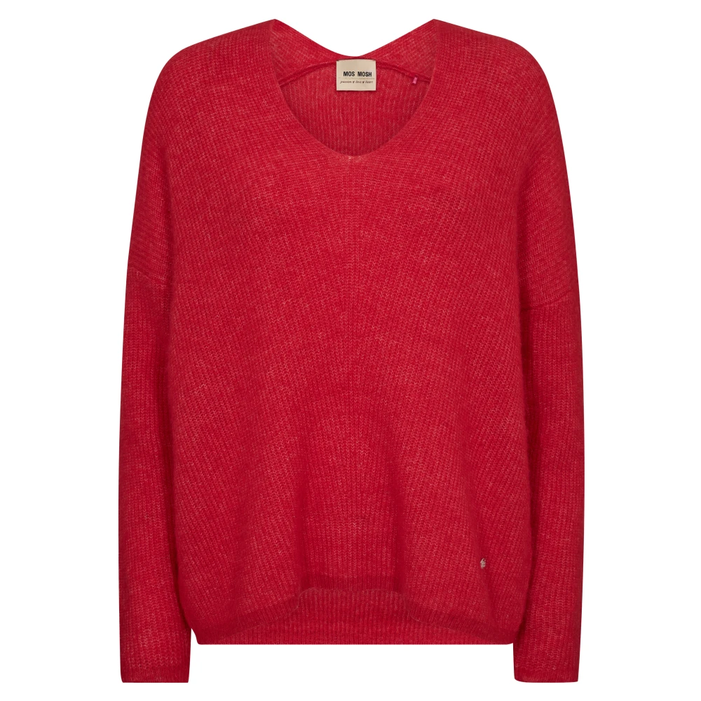 MOS MOSH V-hals Gebreid Red Dames