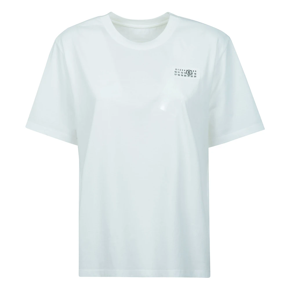 Mm6 Maison Margiela Women's White Number Motif Crewneck T-Shirt