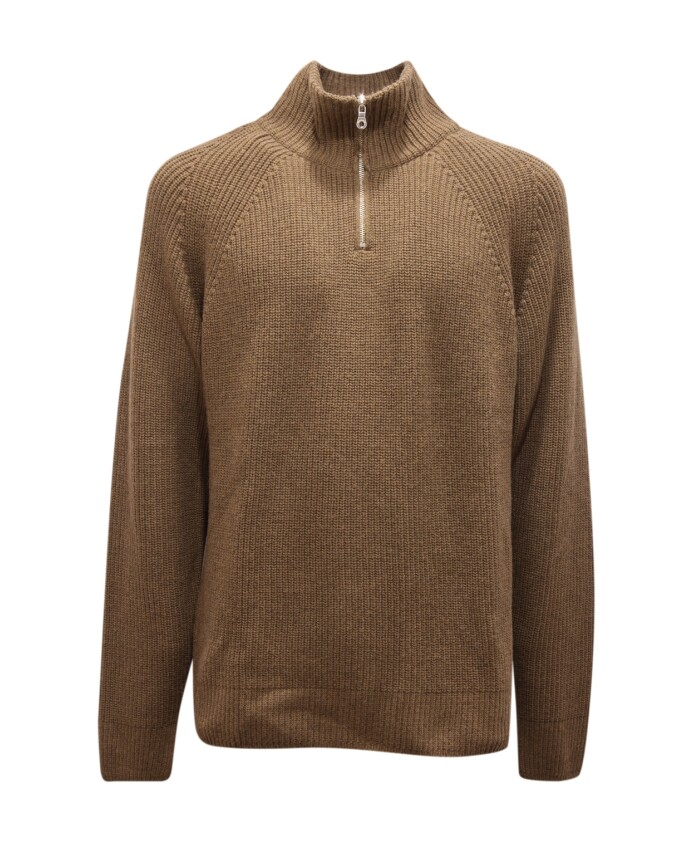 groene-wollen-half-zip-trui