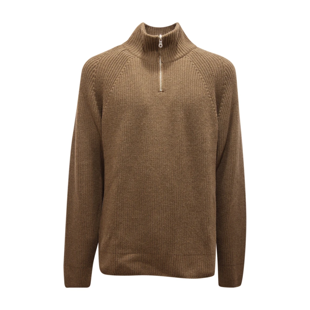 Brooksfield Men's Green Turtlenecks, 3XL, Wool Blend Half Zip Jumper