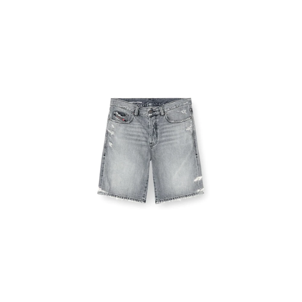 Diesel Mannelijk Grijs Korte Broeken Heren, W33, Denim, Regular-Short Denim Shorts