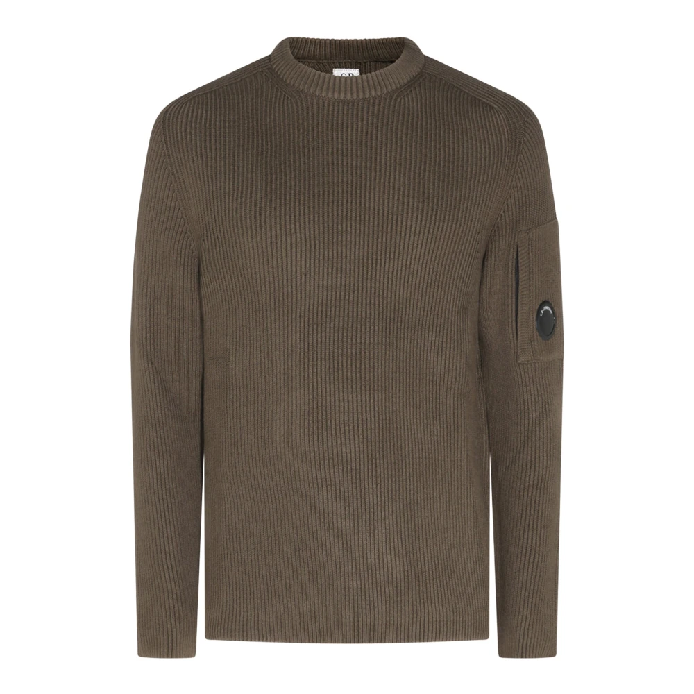 C.p. Company Full Rib Cotton Crewneck Jumper - Male - Round-Neck Knitwear - Green - L - Knitwear