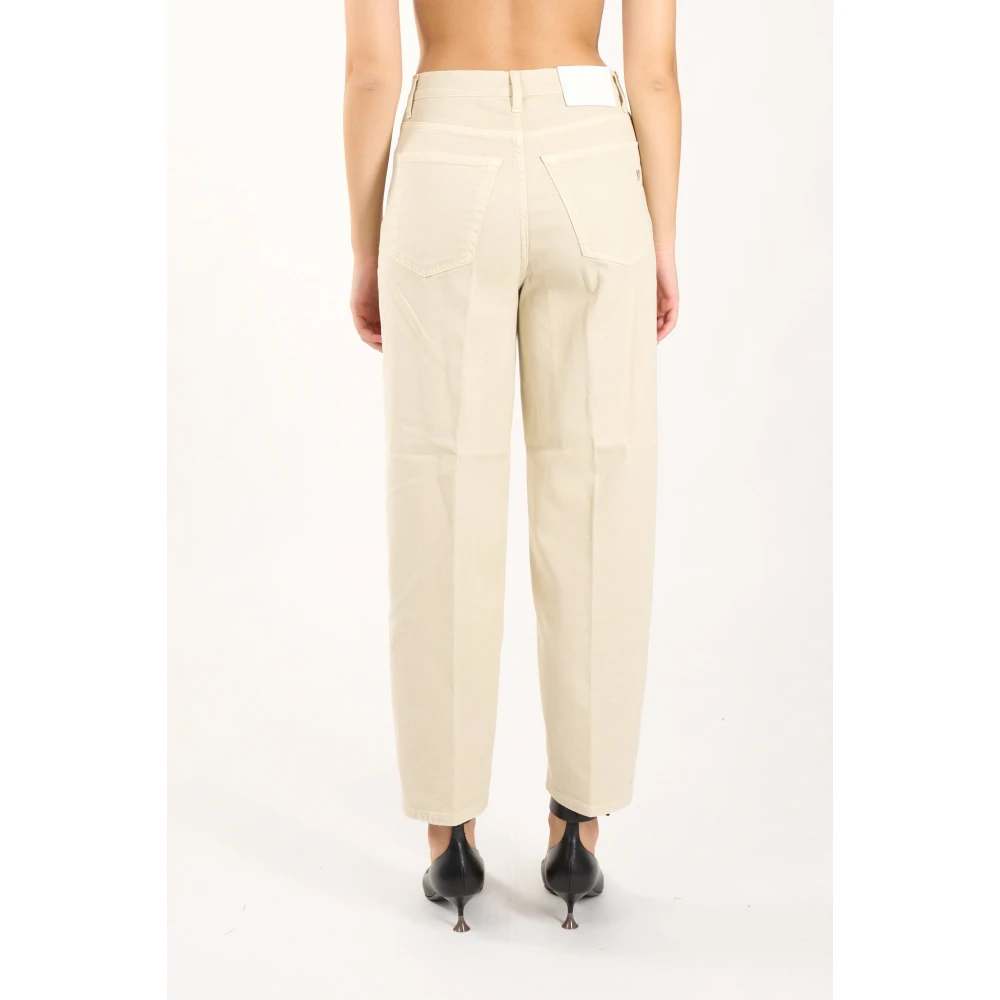 Dondup Lage taille wijde pijp jeans Bessie model Beige Dames