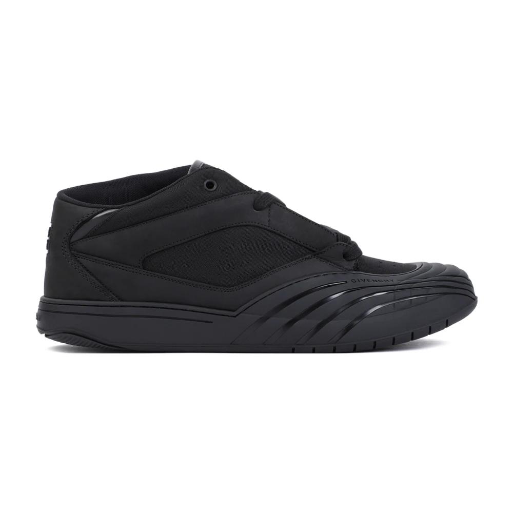Givenchy Zwarte Mid-Top Leren Sneakers Heren Schoenen