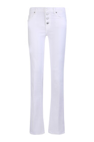 Jeans bianchi senza tempo con design svasato