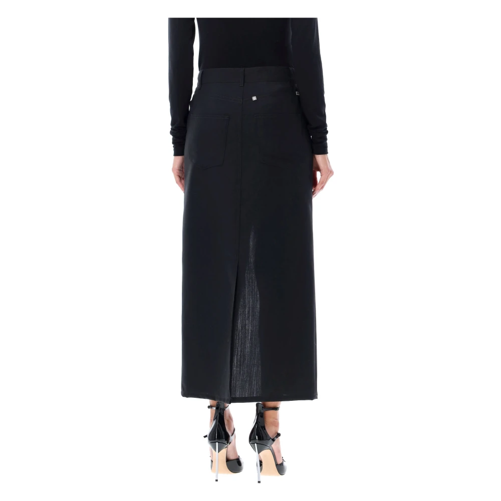 Givenchy Zwarte lange rok met hoge taille Black Dames