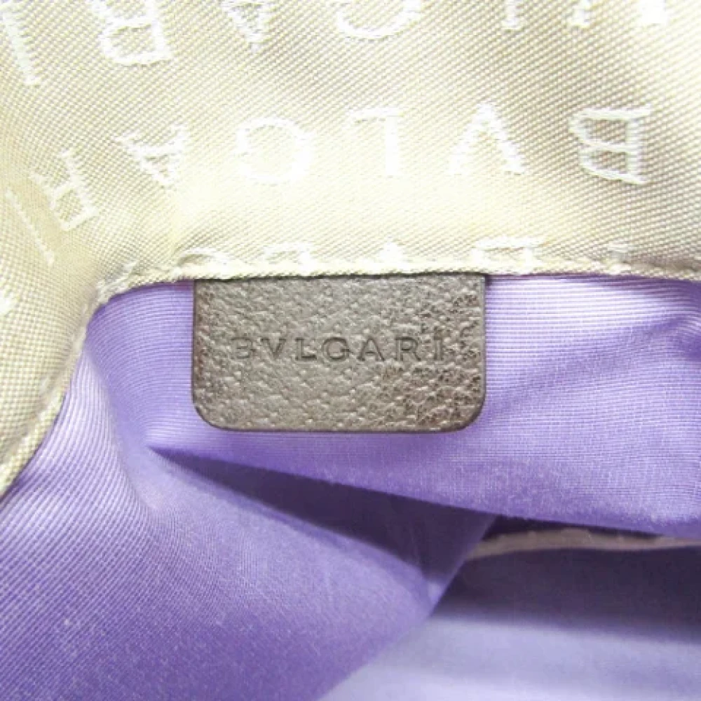 Bvlgari Vintage Pre-owned Canvas shoulder-bags Beige Dames