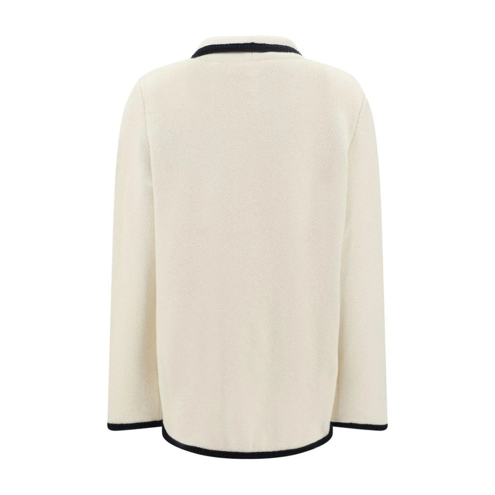 Valentino Moderne Gebreid Jasje met Shawlkraag Beige Heren