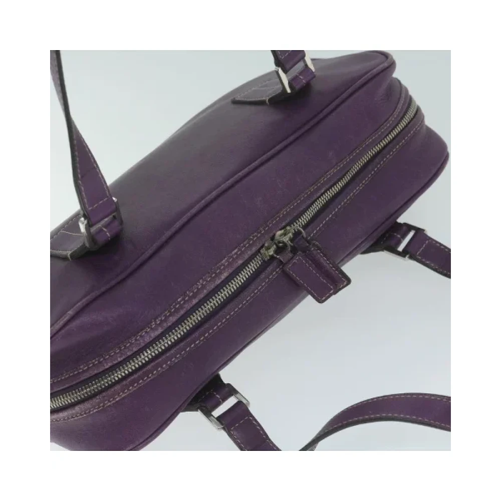 Burberry Vintage Pre-owned Leather handbags Purple Dames