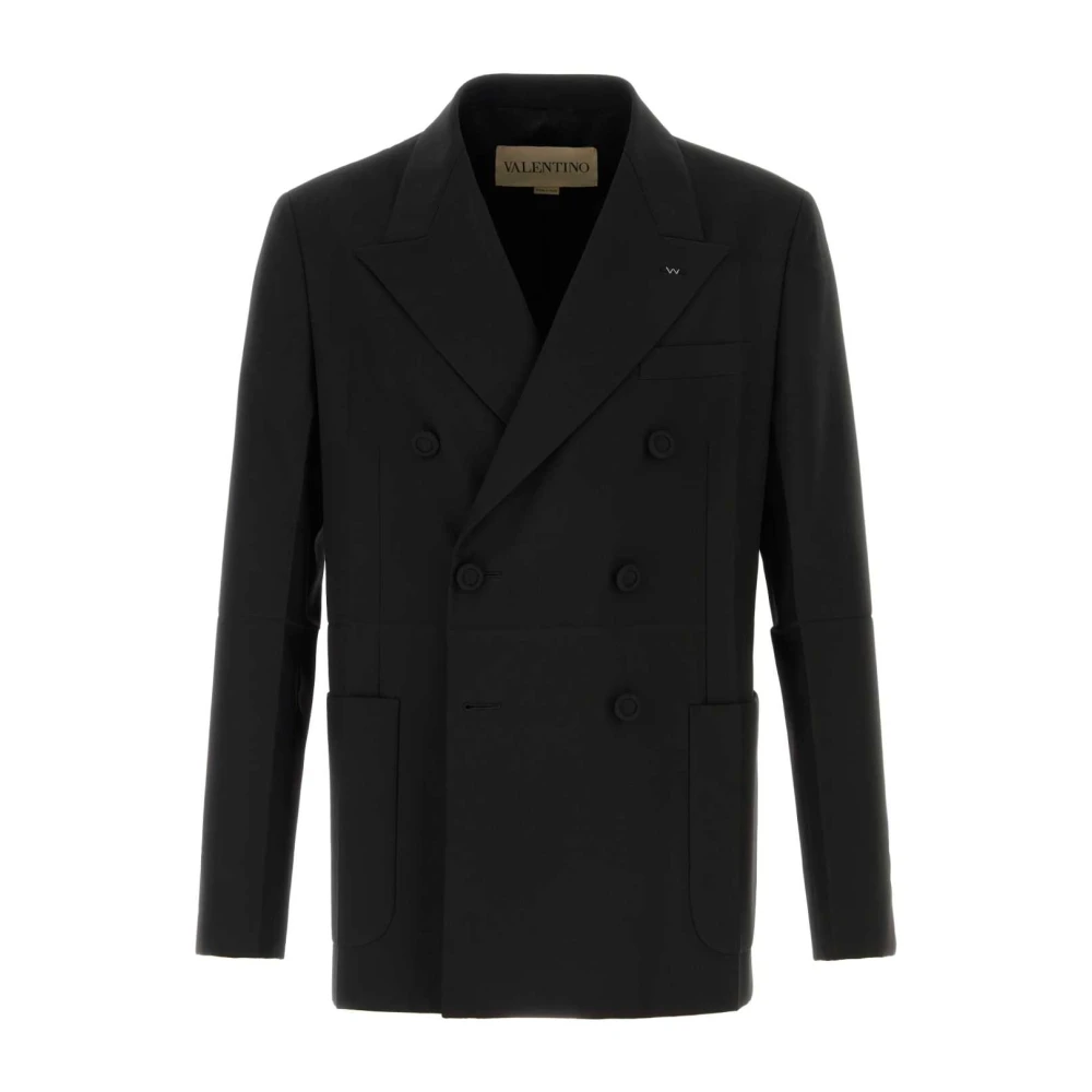 Valentino Garavani Men's Black Blazers, M, Double-Breasted Wool Blazer