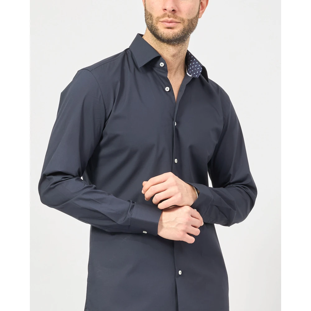 Hugo Boss Blauw Slim Fit Overhemd met Lange Mouwen Blue Heren