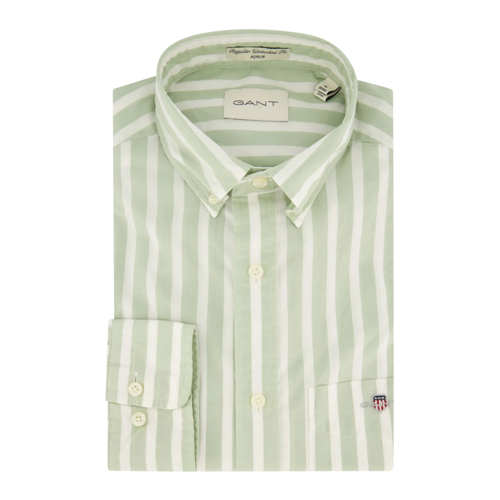 Gant Casual Groen Gestreept Overhemd Multicolor Heren