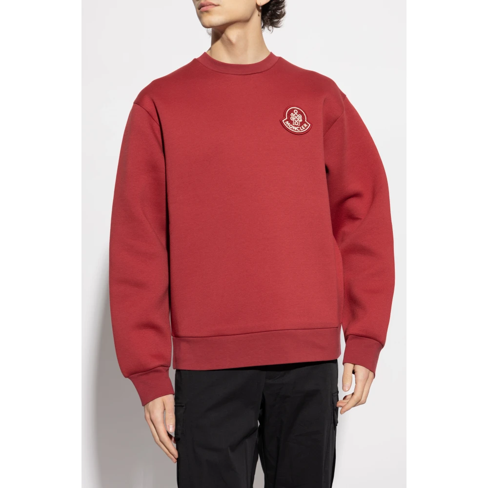 Moncler Sweatshirt met logo Red Heren