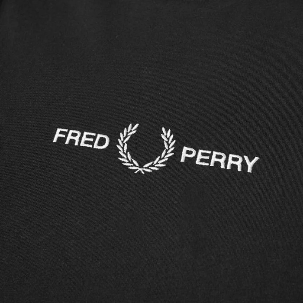 Fred Perry Geborduurd Logo T-Shirt Black Heren