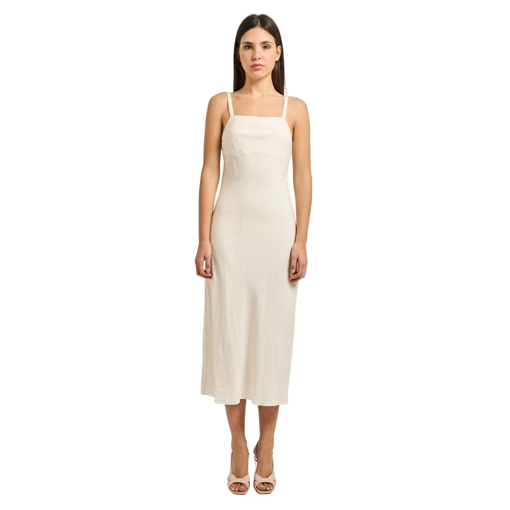 Patrizia Pepe Femme Blanc Robes, Taille: 42 Fr Robe Midi Fluide