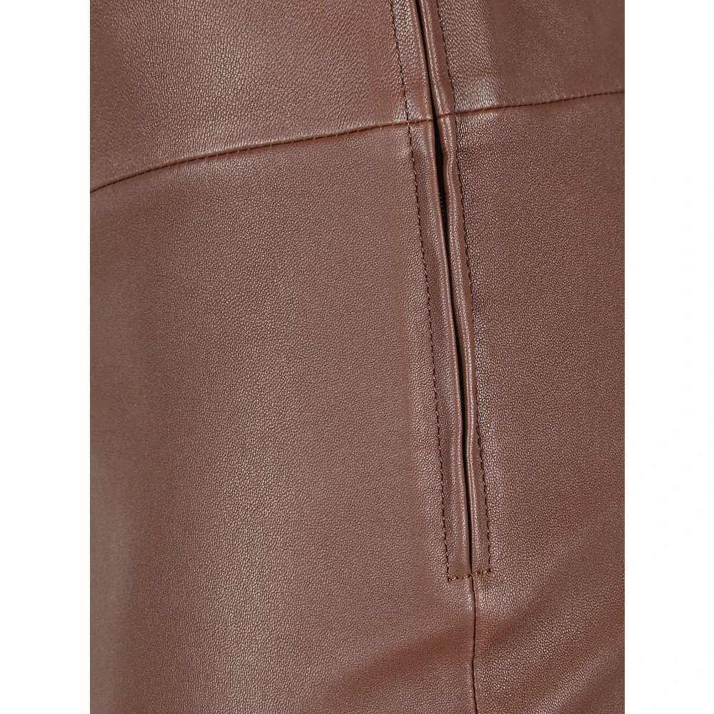 Arma Leren katoenen broek Brown Dames