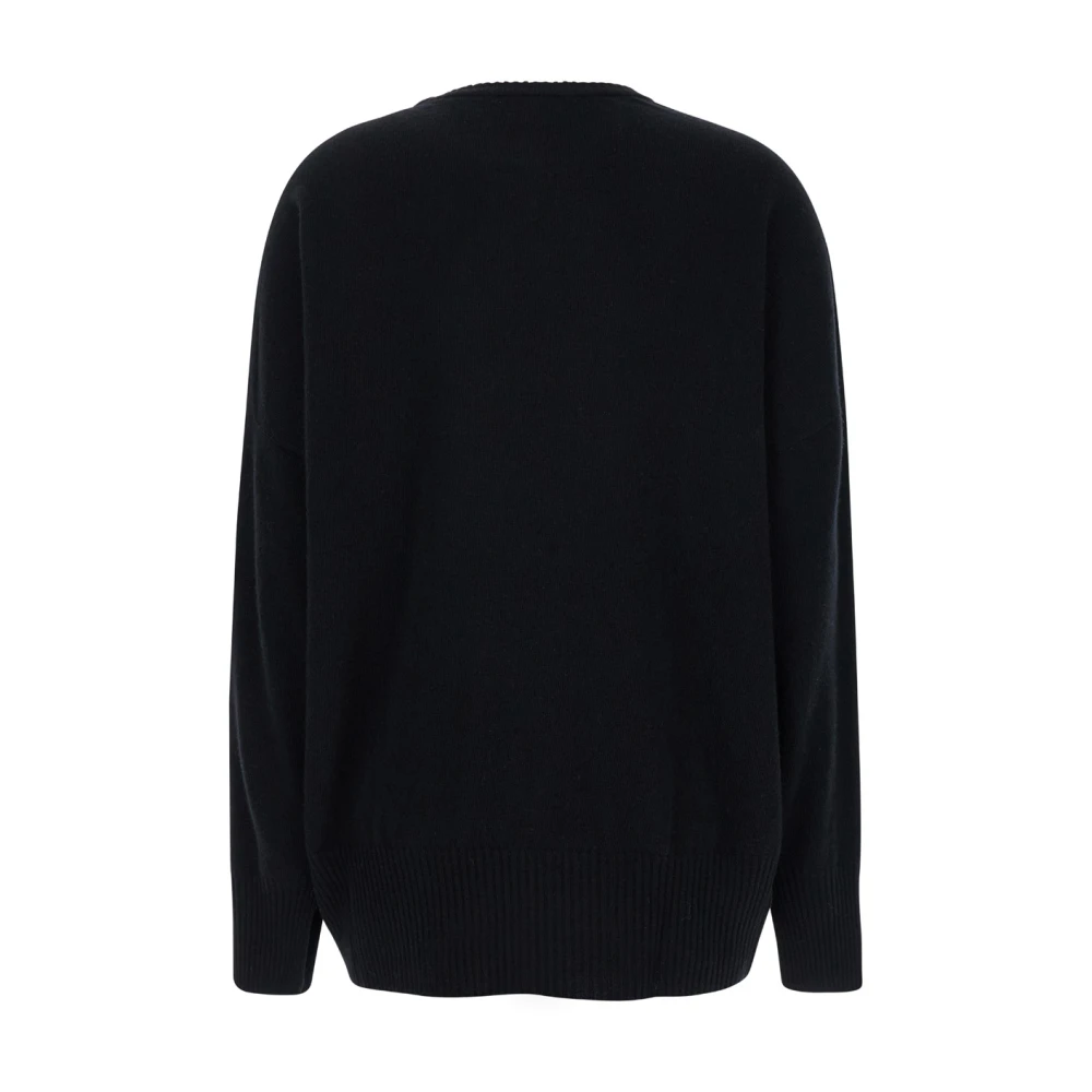 Semicouture Zwarte Crewneck Wol Kasjmier Trui Black Dames
