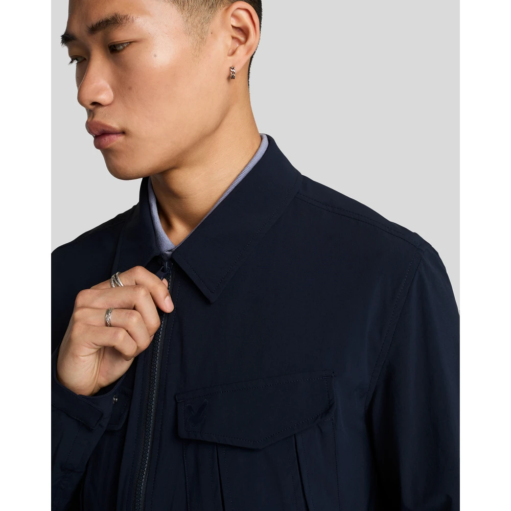 Lyle & Scott LS Geweven Shirts Nylon Zak Overshirt Blue Heren