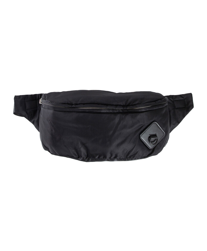 sac-banane-rembourre-noir-avec-patch-en-cuir