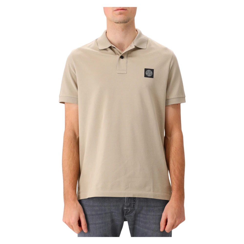 Stone Island Brun Polo Tröja Beige, Herr