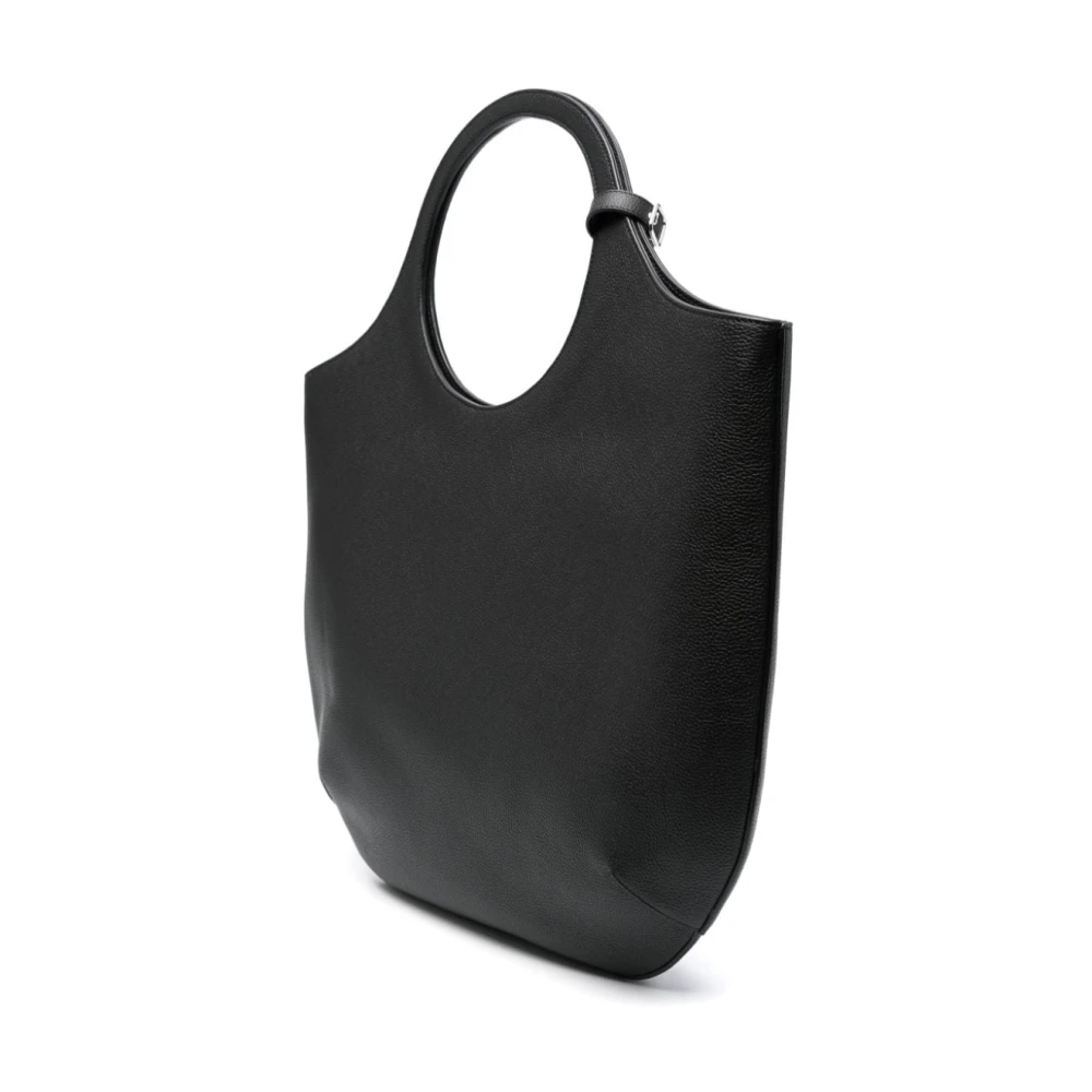 Courrèges Zwarte Leren Tote Tas Black Dames