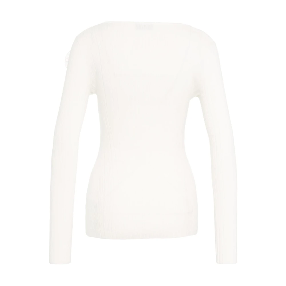 Elisabetta Franchi Witte Bloemen Gebreide Top White Dames