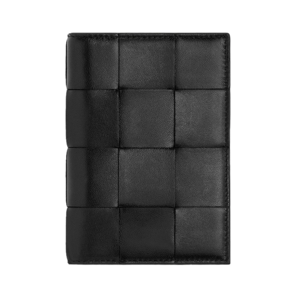 Bottega Veneta Zwarte Leren Portemonnee Accessoires Black Dames