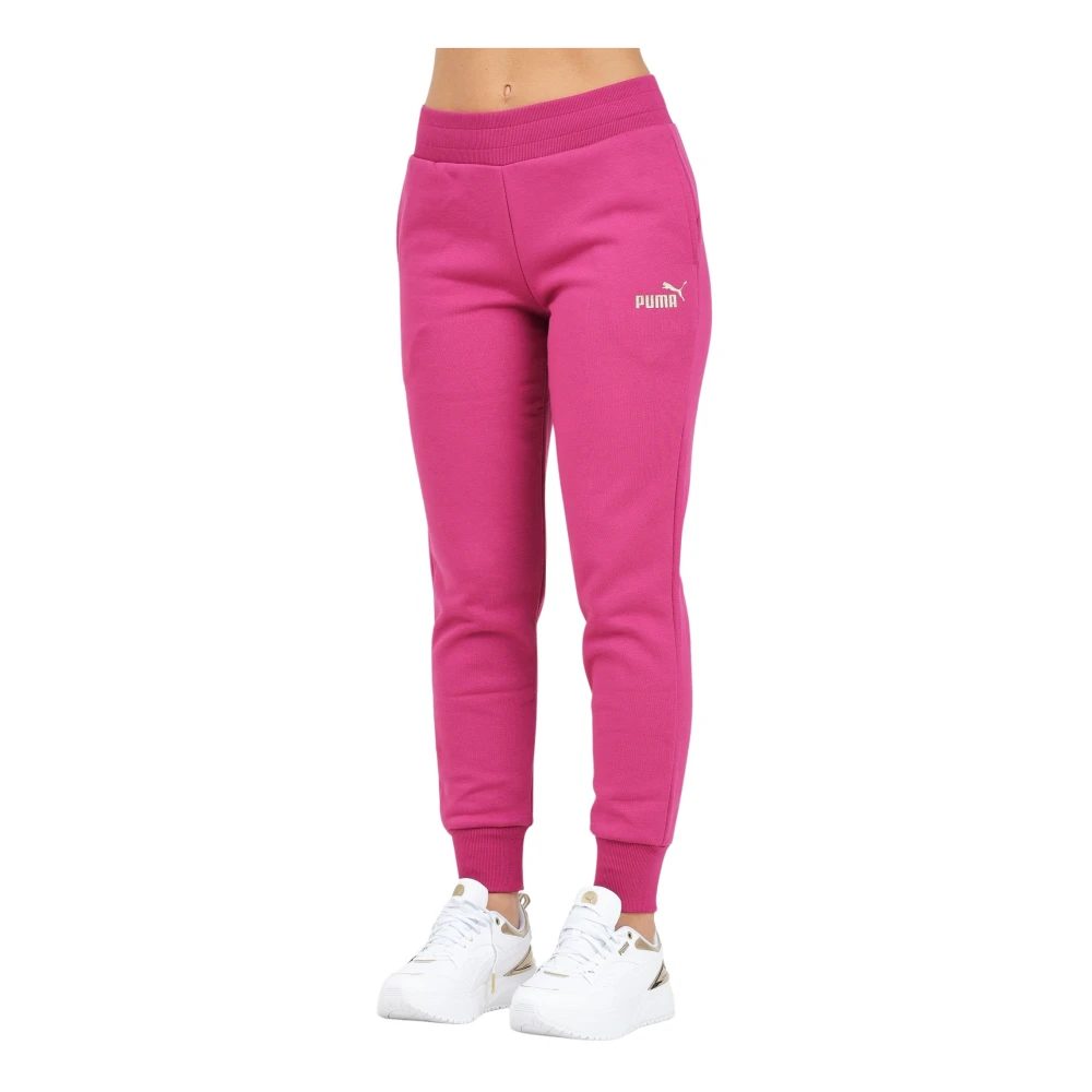 Puma Sportieve Glitter Logo Broek Pink Dames