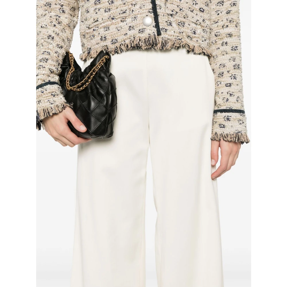 Forte Elegante Ivoor Broek met Zakken Beige Dames