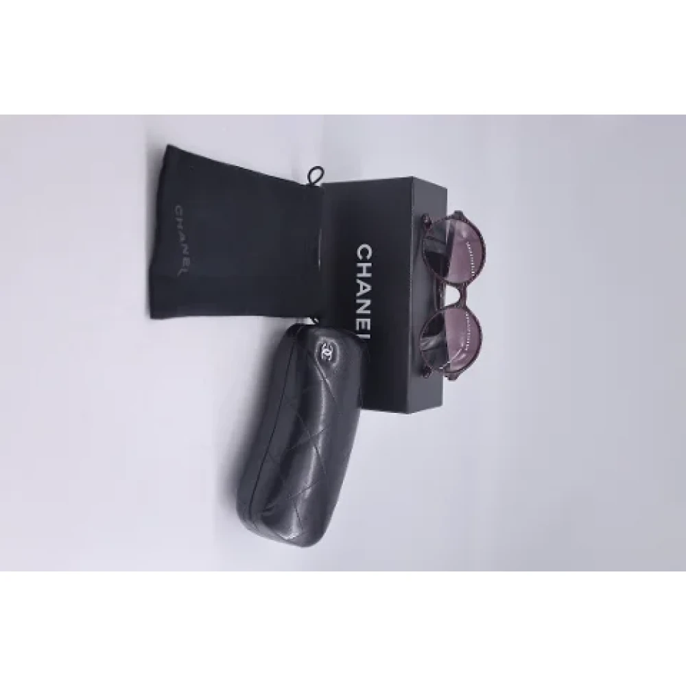 Chanel Vintage Pre-owned Acetate sunglasses Black Dames