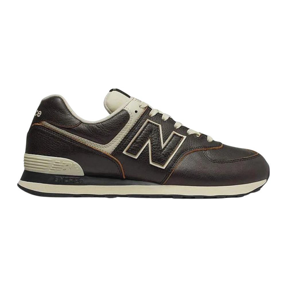 New Balance Leren Veterschoen Rubberen Zool Sneaker Heren Schoenen Zwart